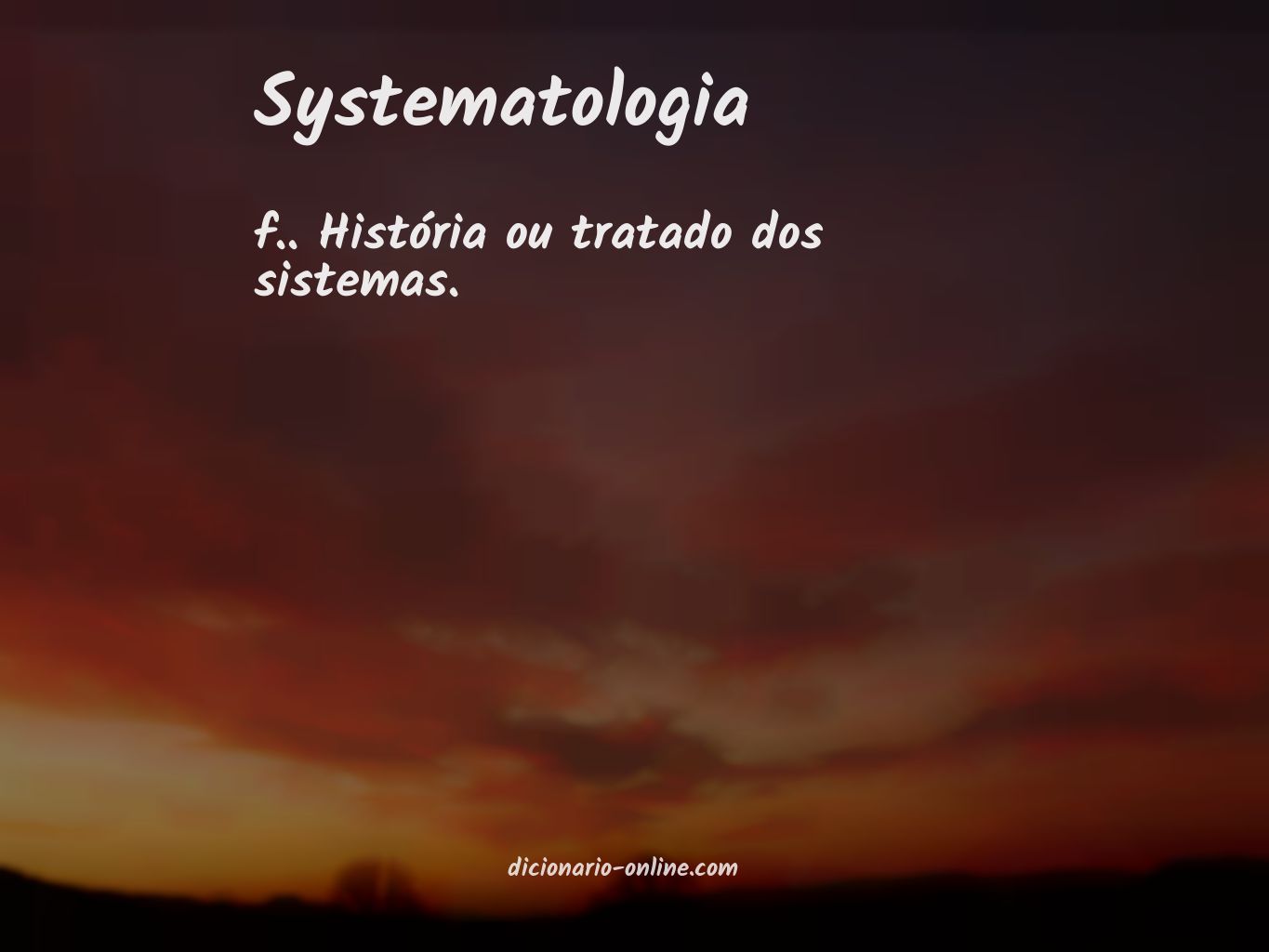 Significado de systematologia