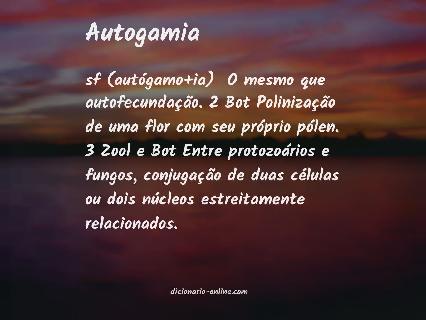 Significado de autogamia