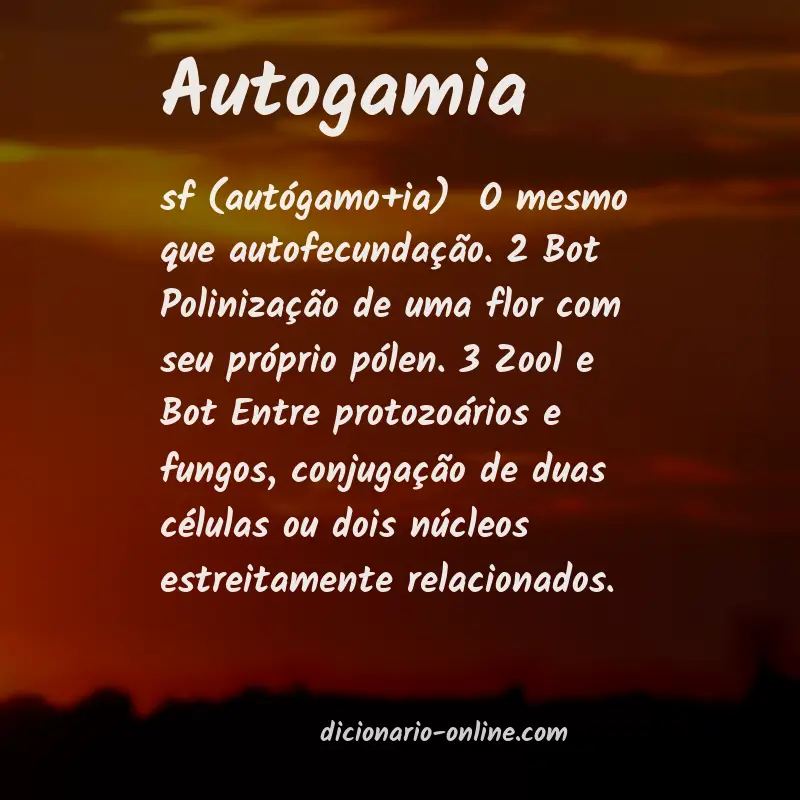 Significado de autogamia