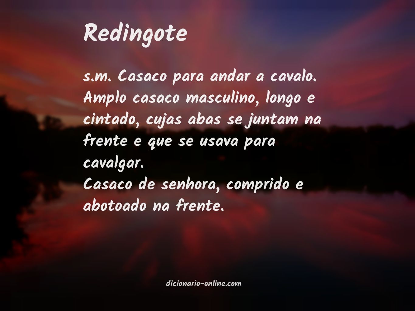 Significado de redingote