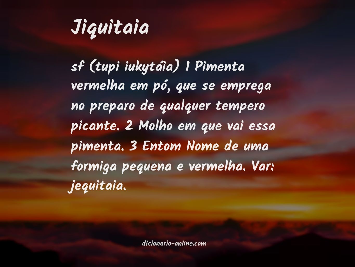 Significado de jiquitaia