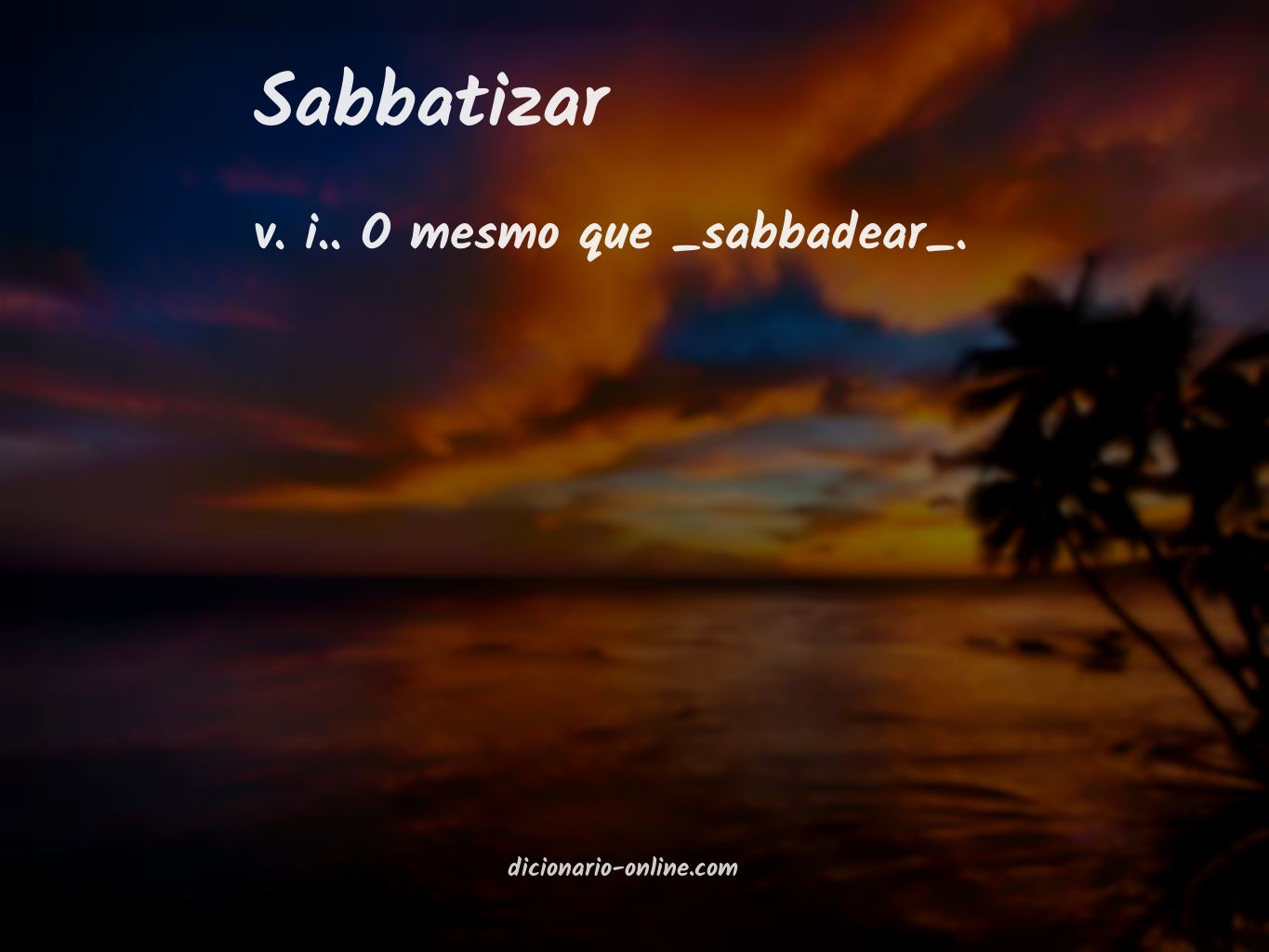Significado de sabbatizar