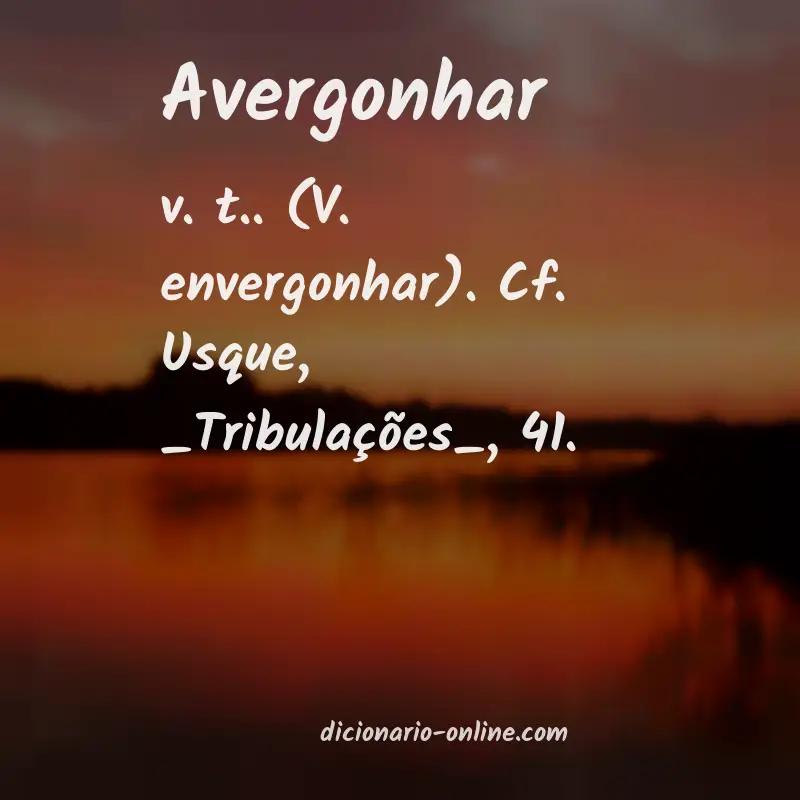 Significado de avergonhar
