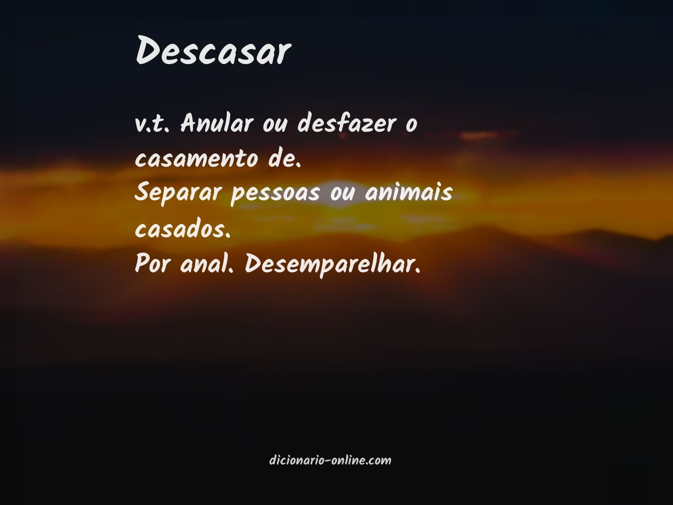 Significado de descasar