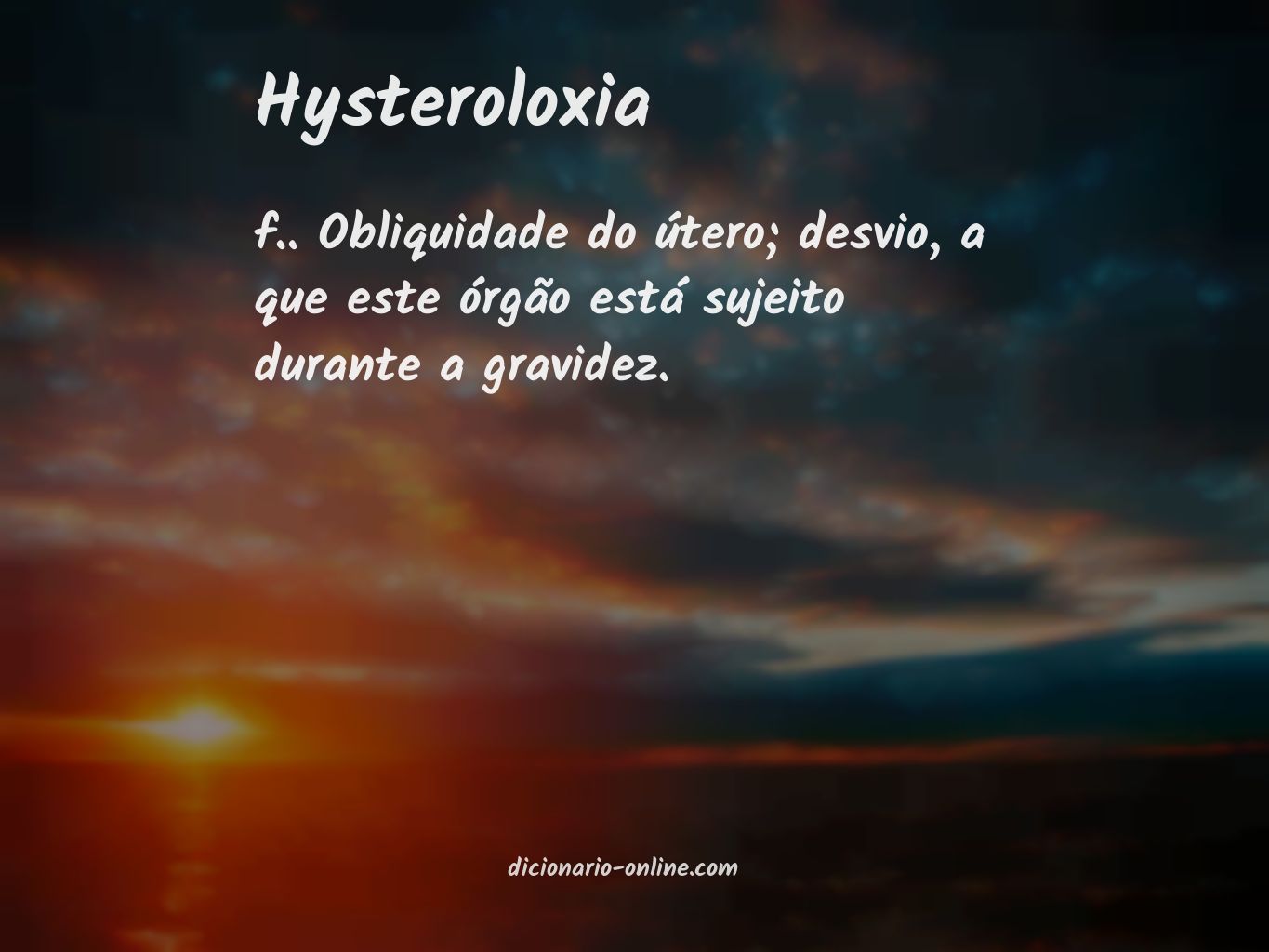 Significado de hysteroloxia