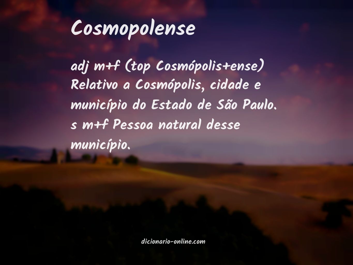Significado de cosmopolense