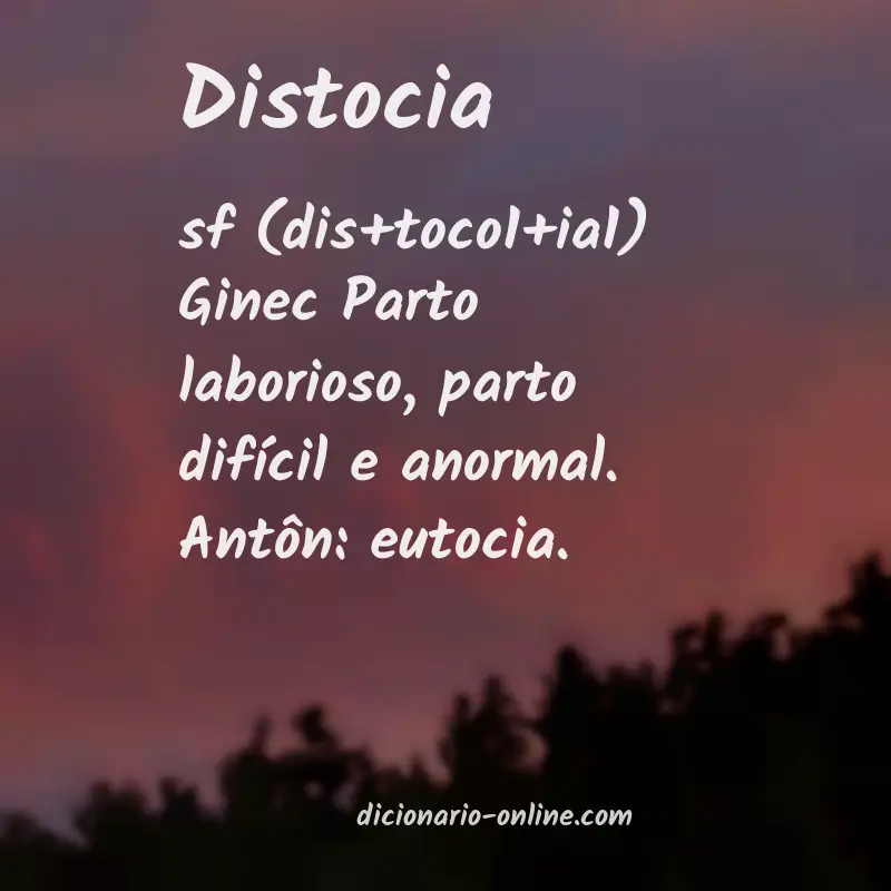 Significado de distocia