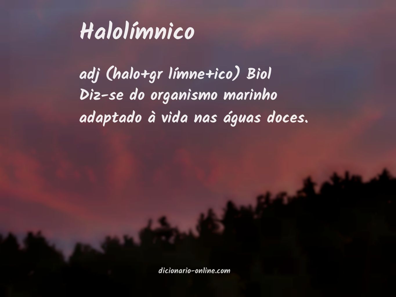 Significado de halolímnico