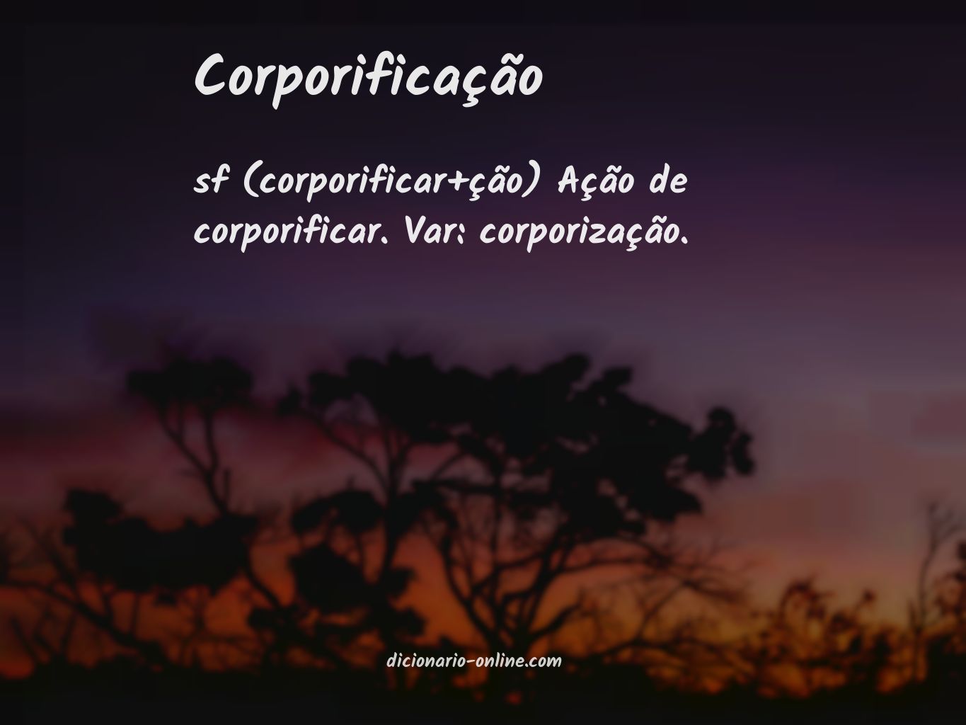 Significado de corporificação