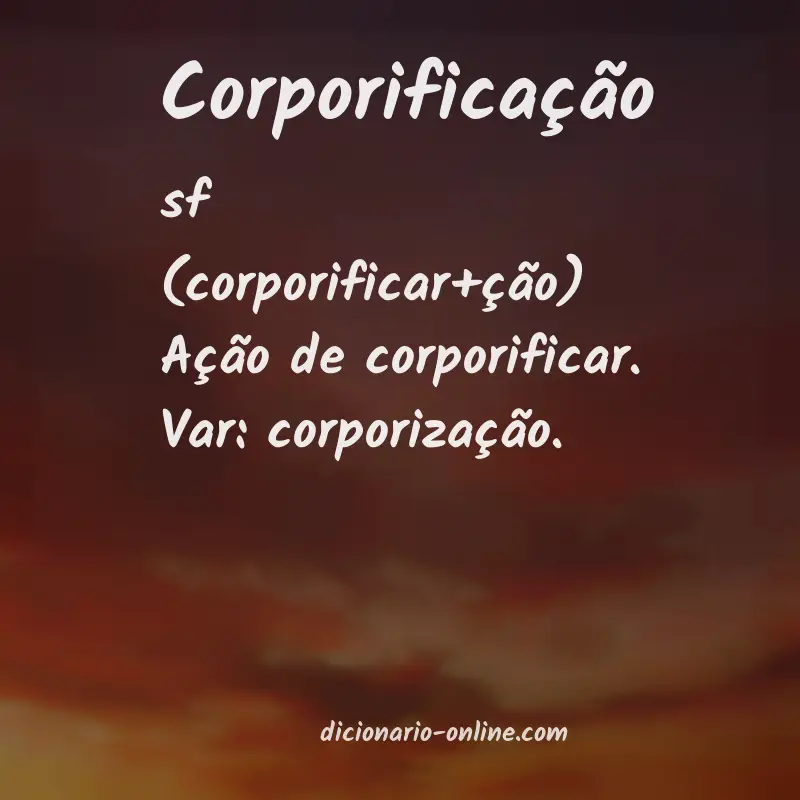 Significado de corporificação