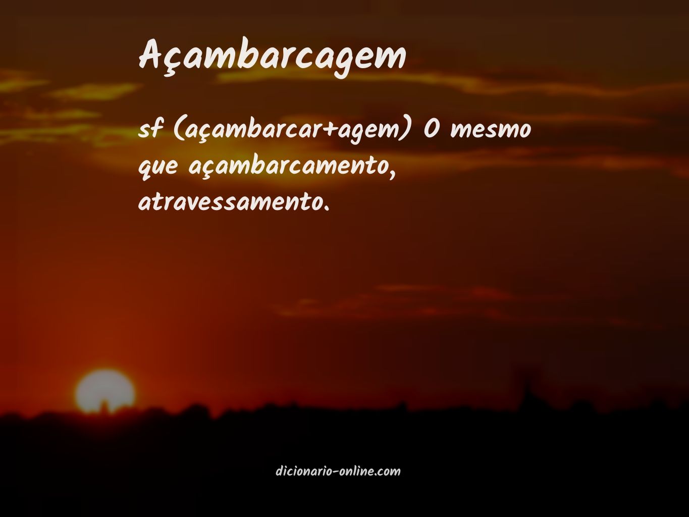 Significado de açambarcagem