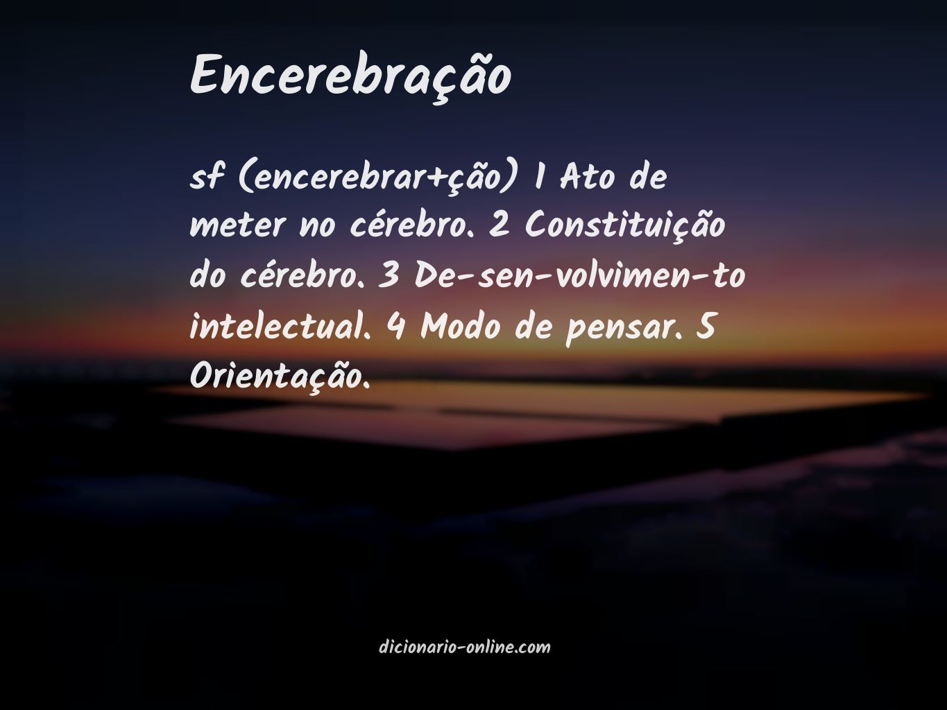 Significado de encerebração