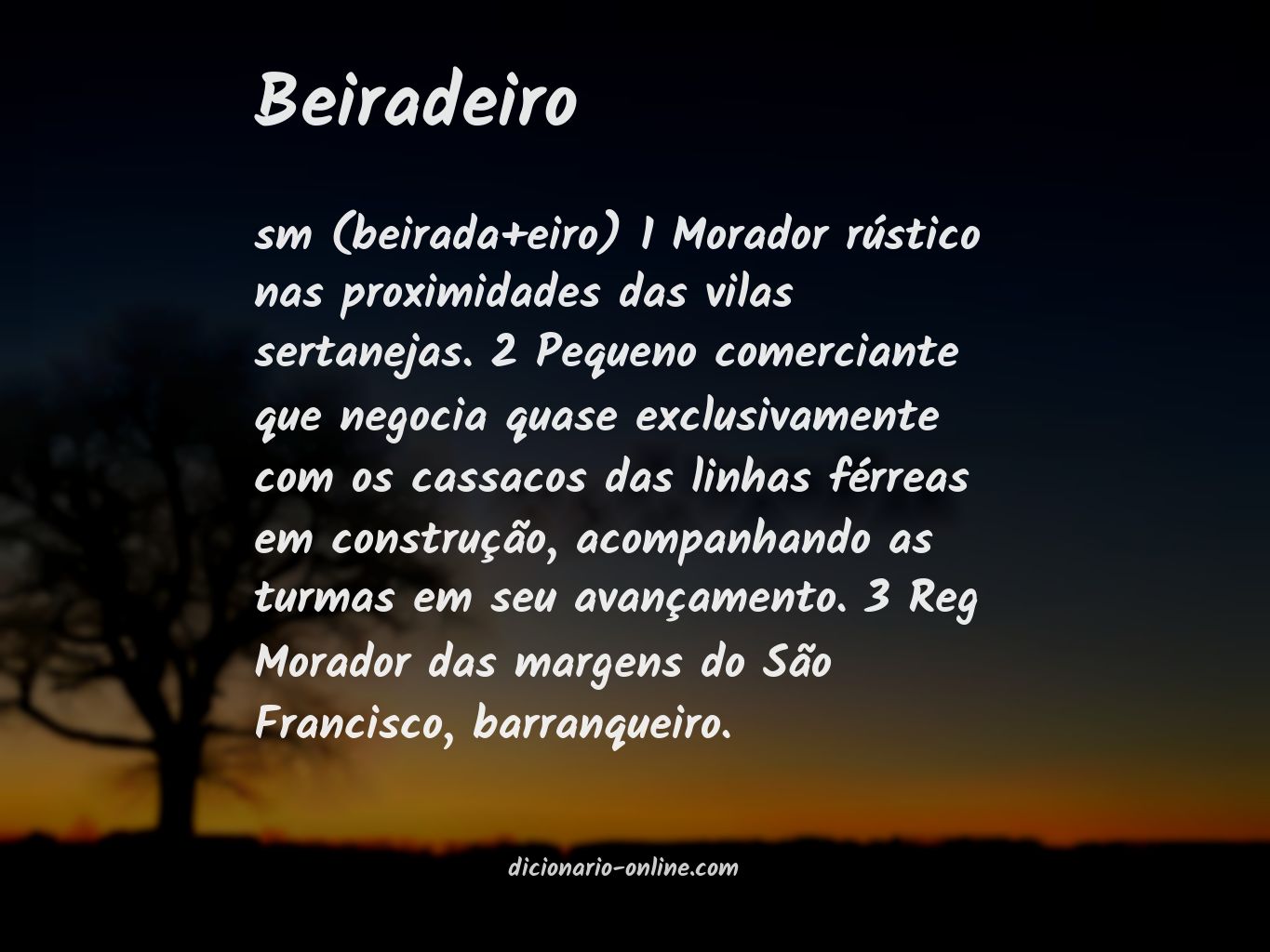 Significado de beiradeiro