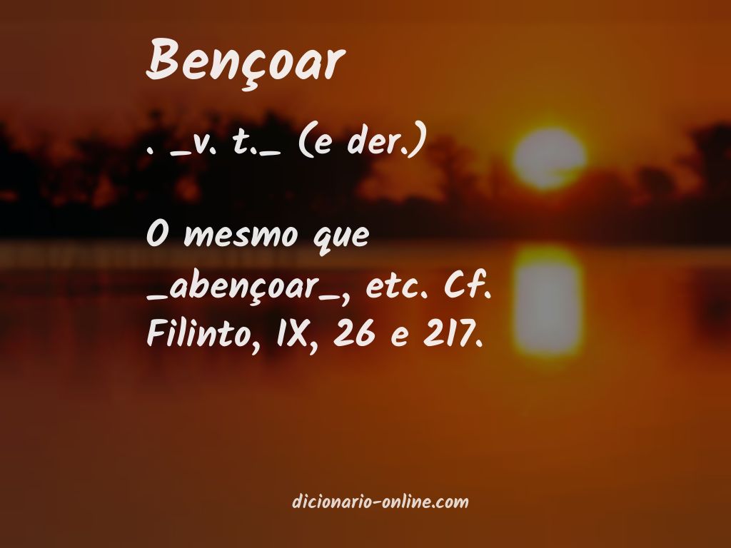 Significado de bençoar