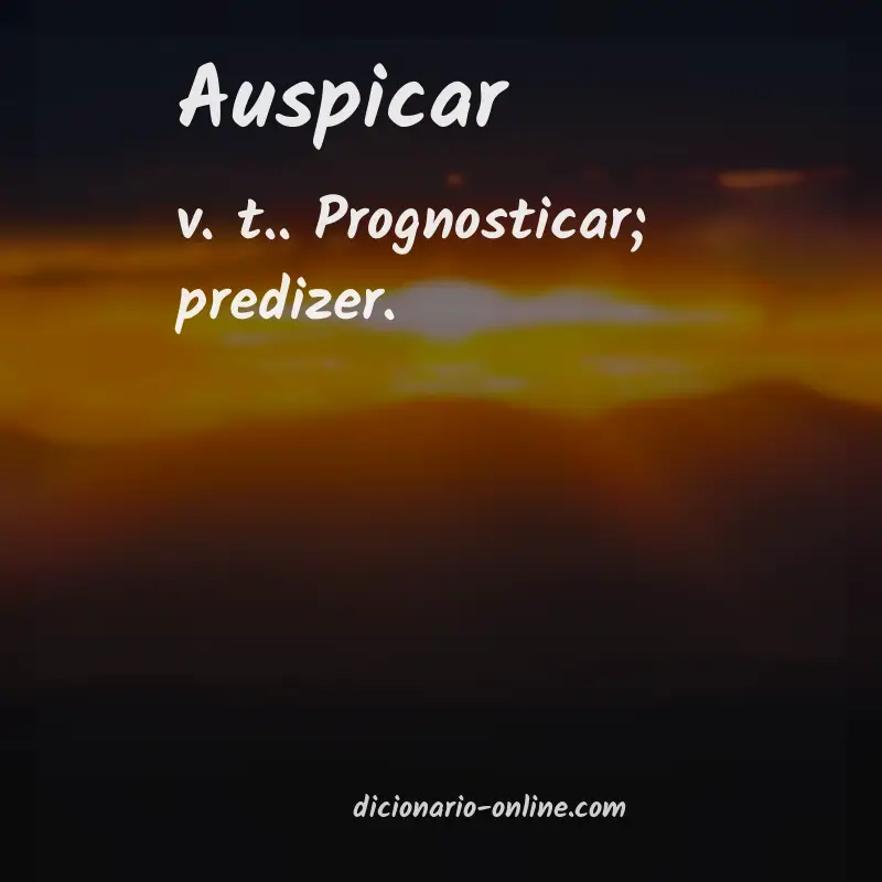 Significado de auspicar