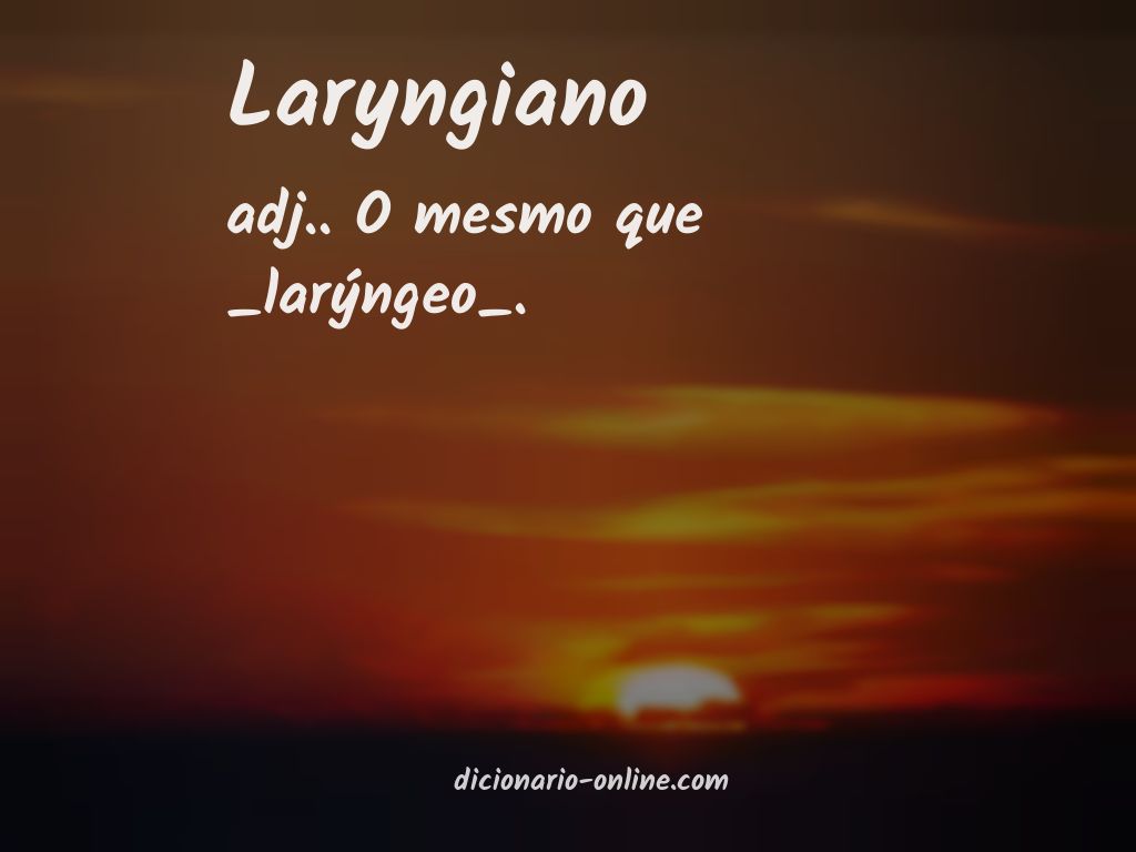 Significado de laryngiano