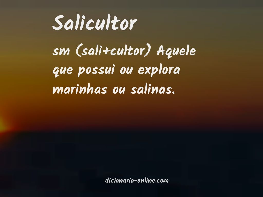 Significado de salicultor