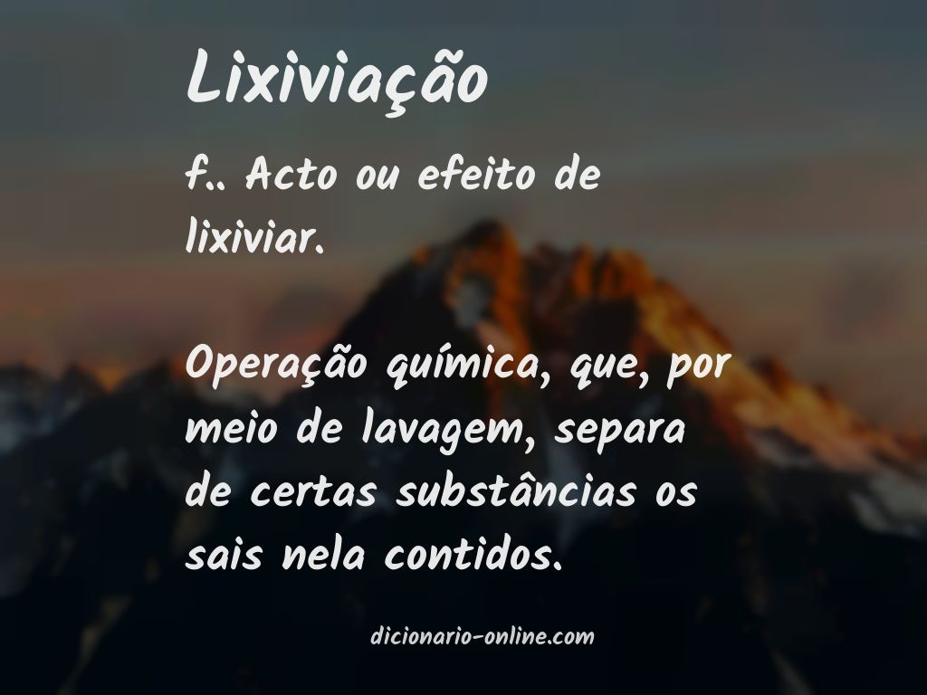 Significado de lixiviação