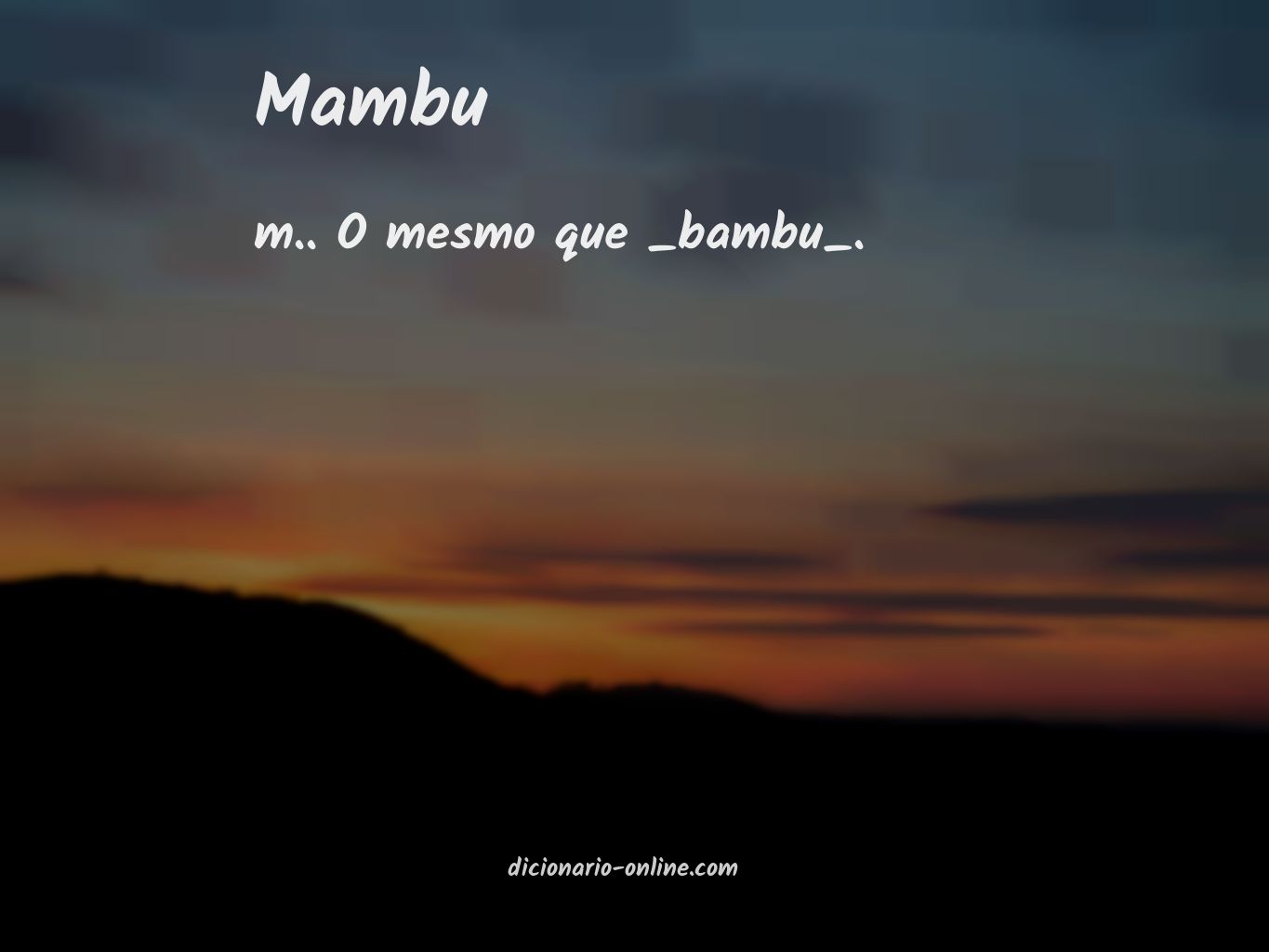 Significado de mambu