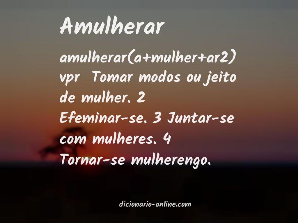 Significado de amulherar