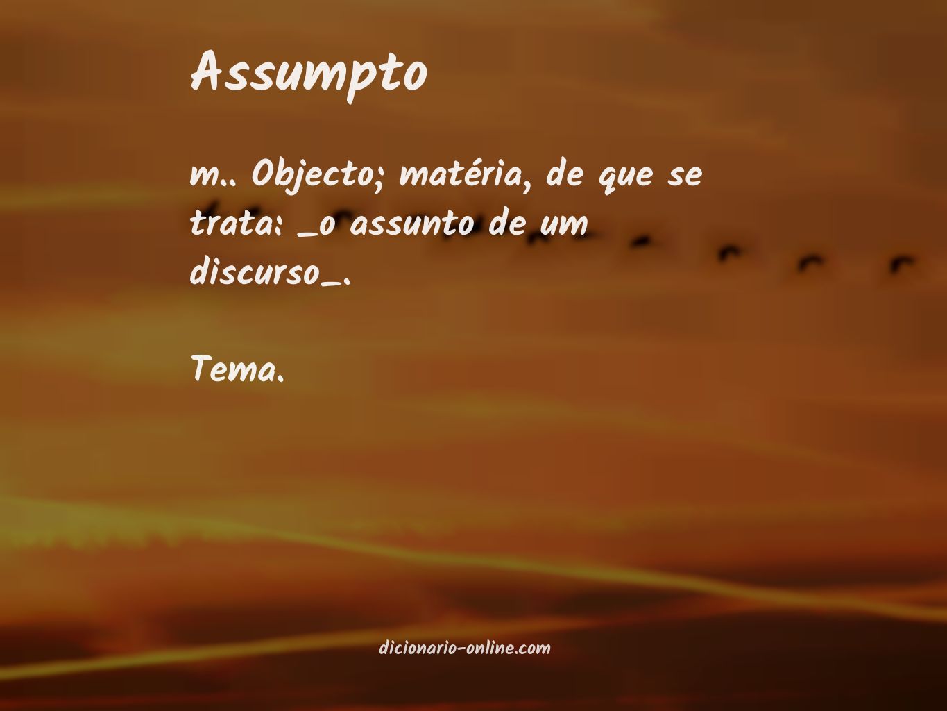 Significado de assumpto