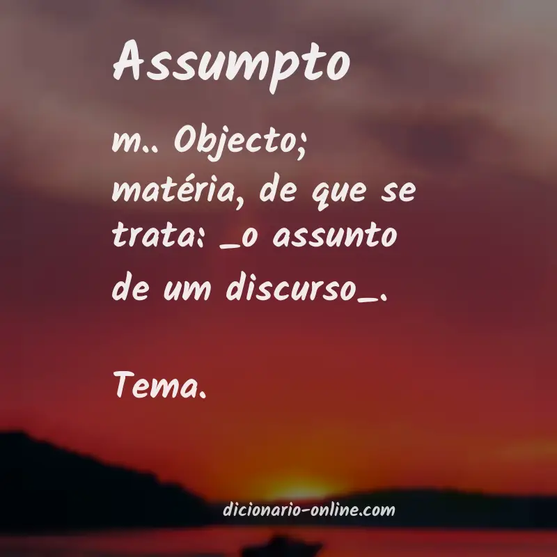 Significado de assumpto