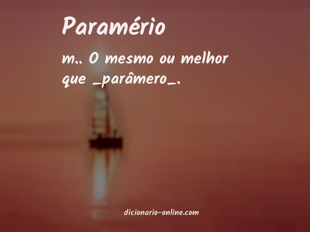 Significado de paramério