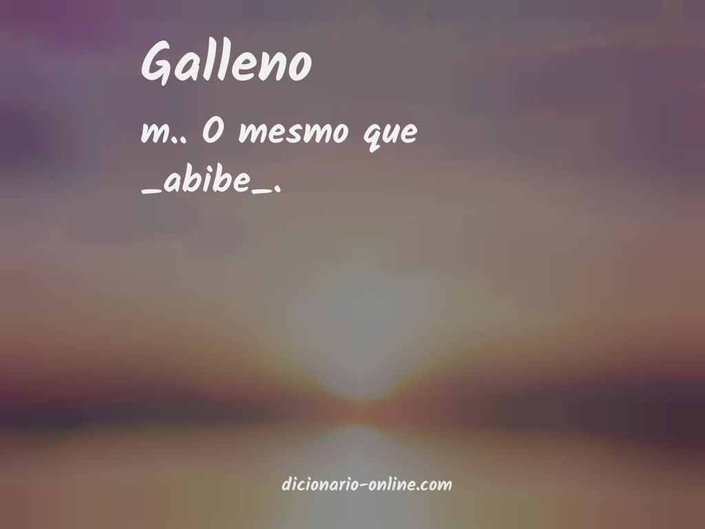 Significado de galleno