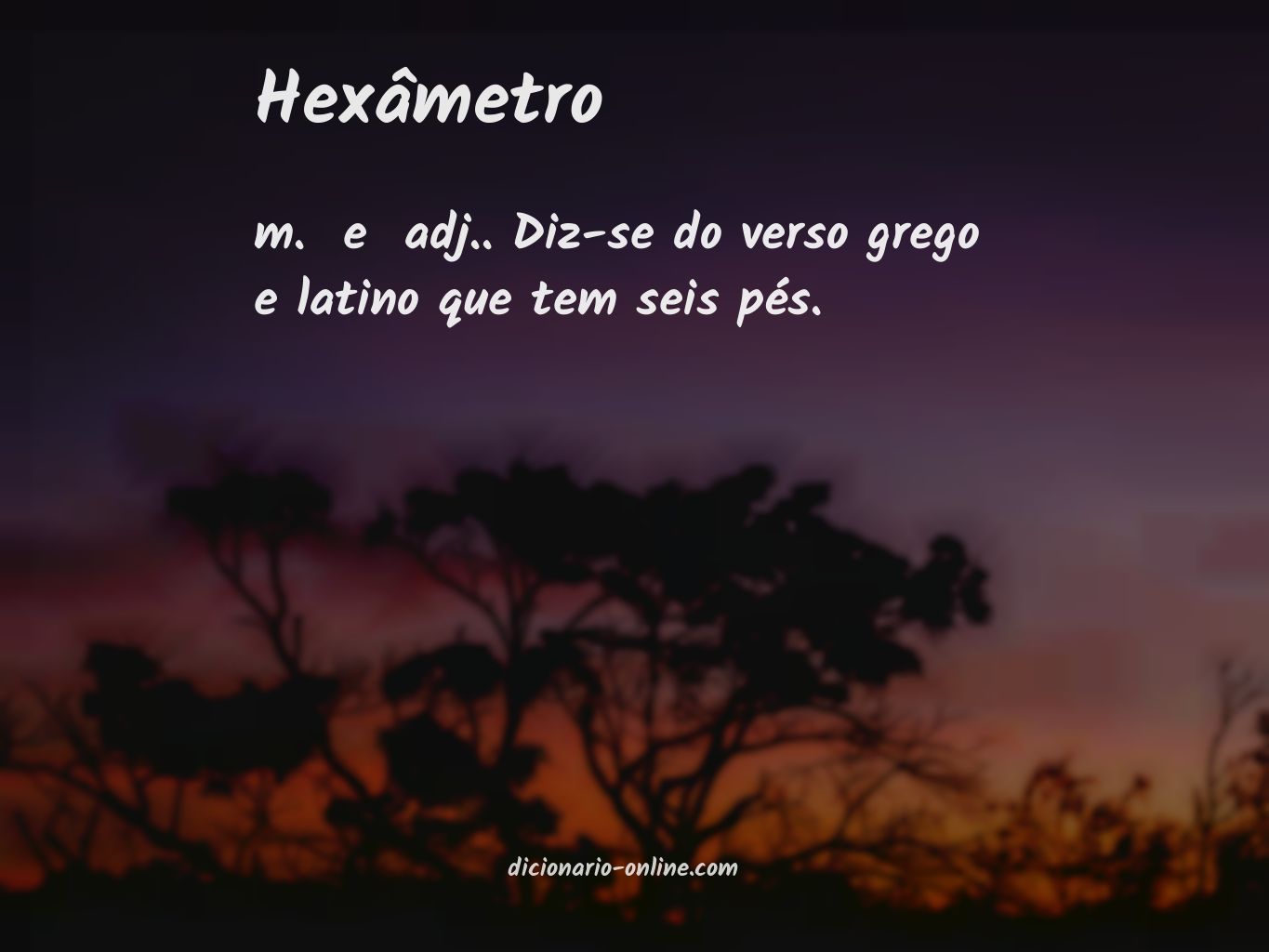 Significado de hexâmetro