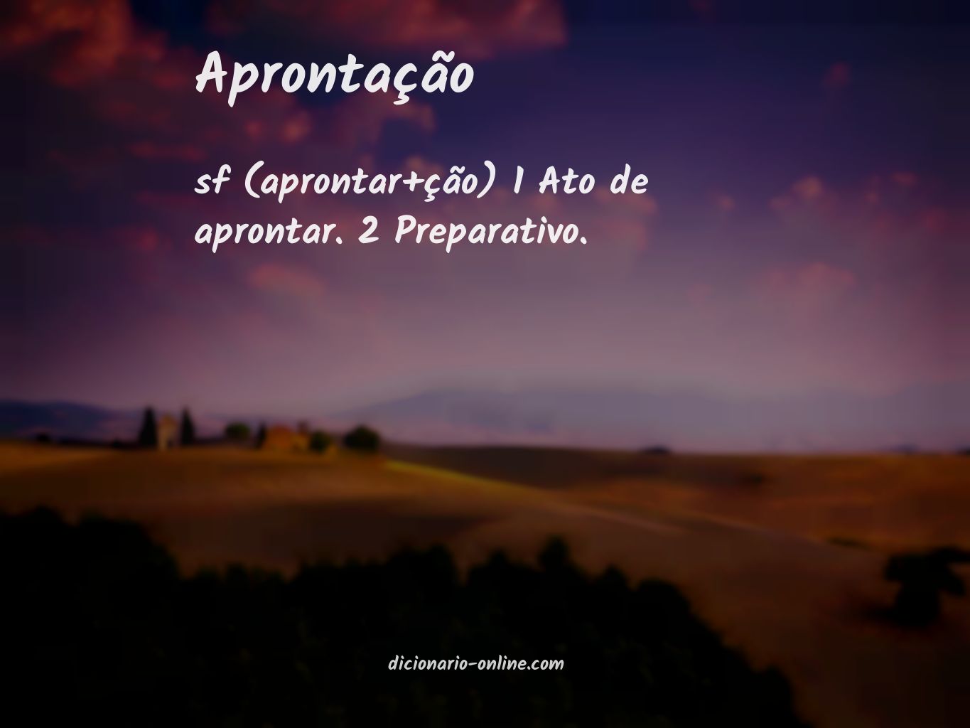 Significado de aprontação