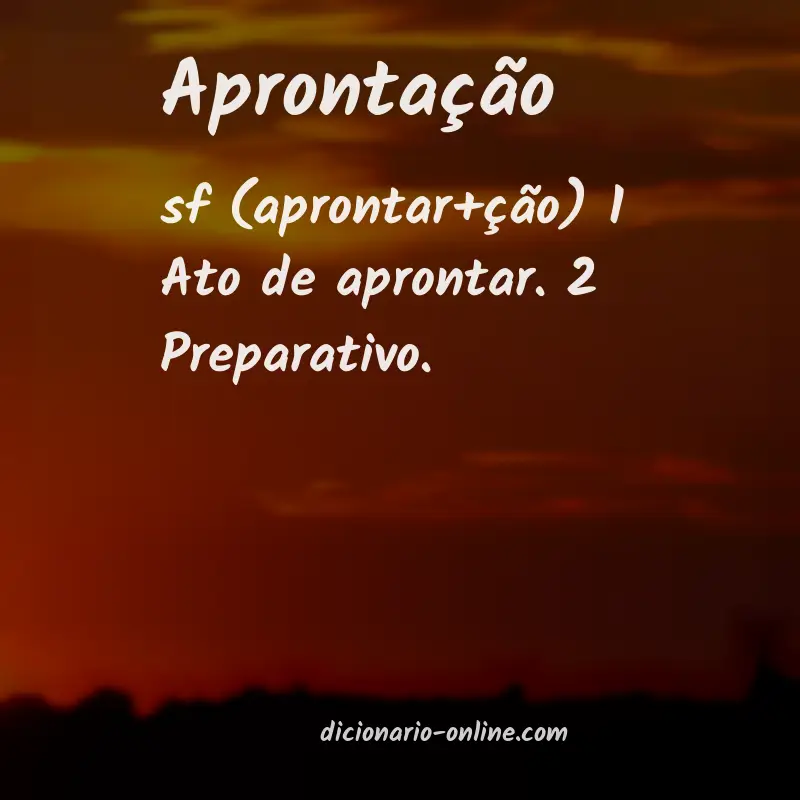 Significado de aprontação