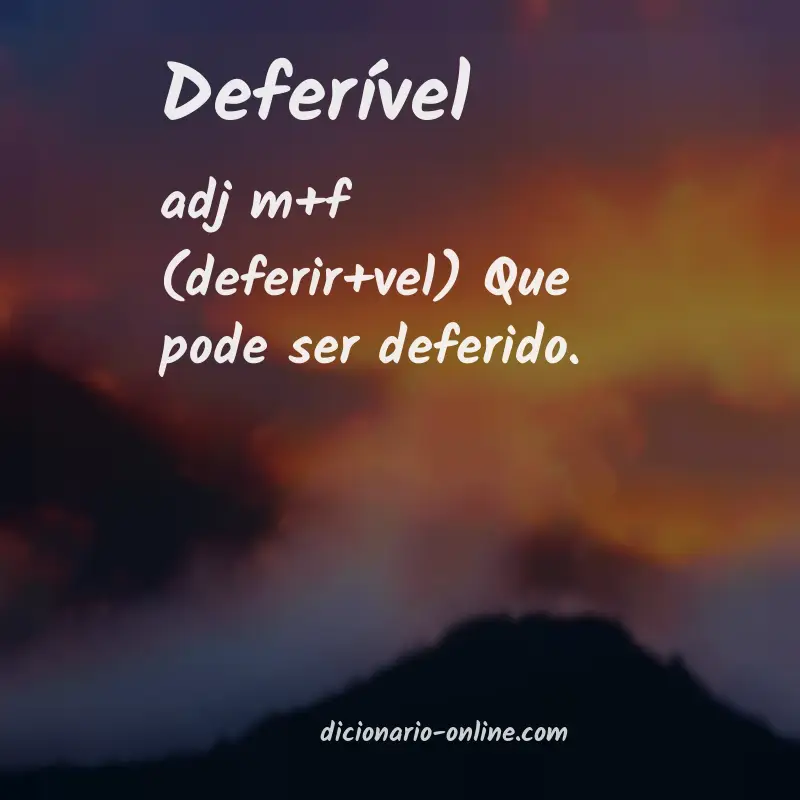 Significado de deferível