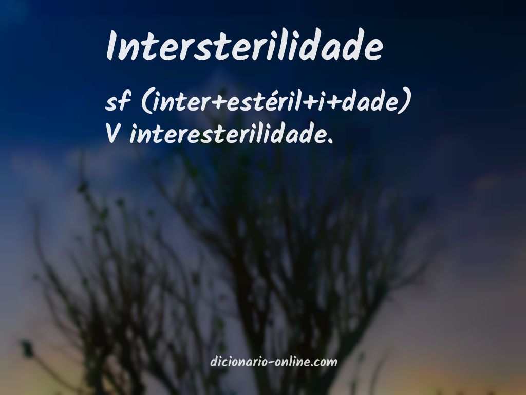 Significado de intersterilidade