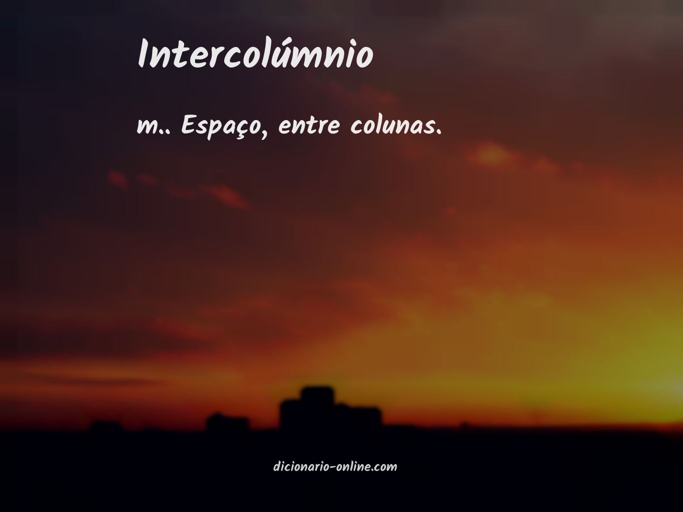 Significado de intercolúmnio