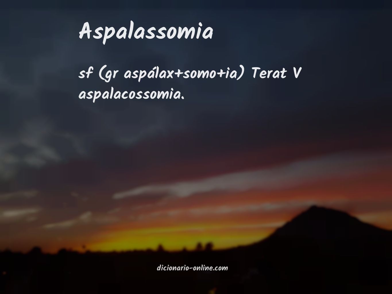 Significado de aspalassomia