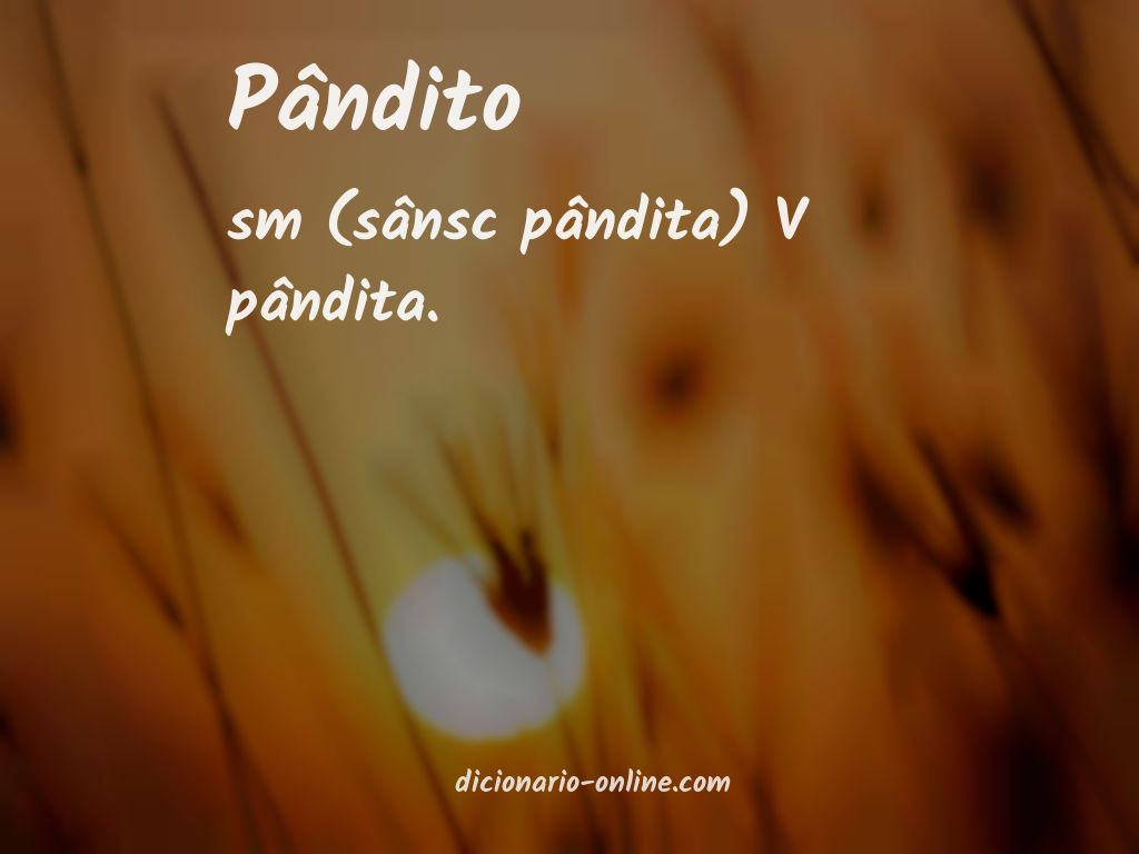 Significado de pândito