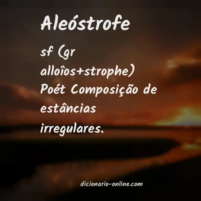 Significado de aleóstrofe