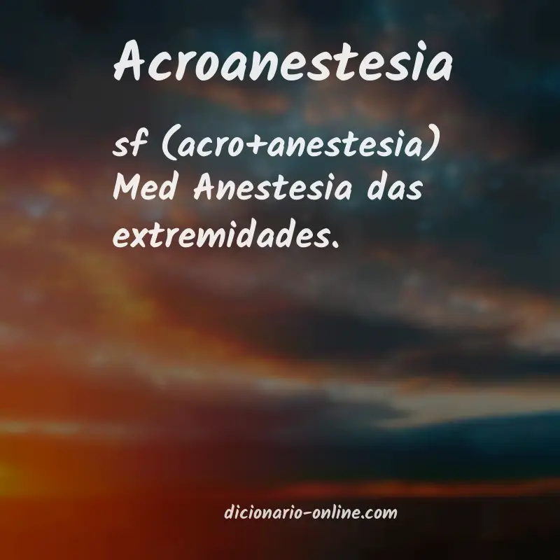 Significado de acroanestesia