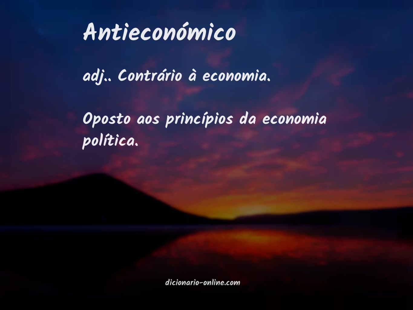 Significado de antieconómico