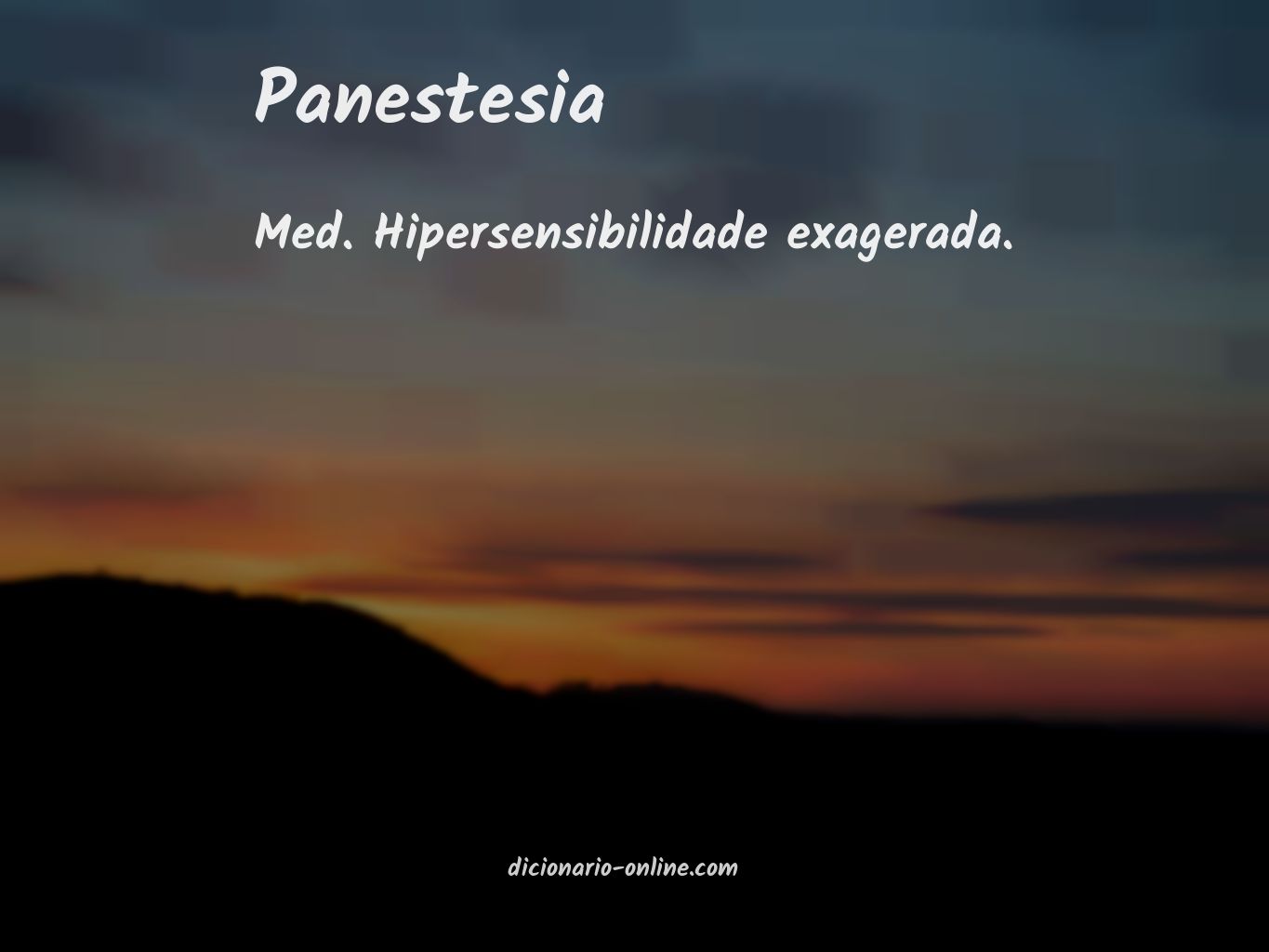 Significado de panestesia