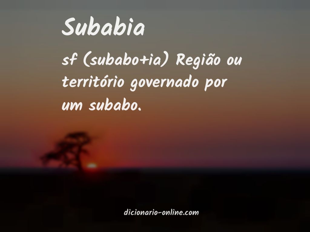 Significado de subabia