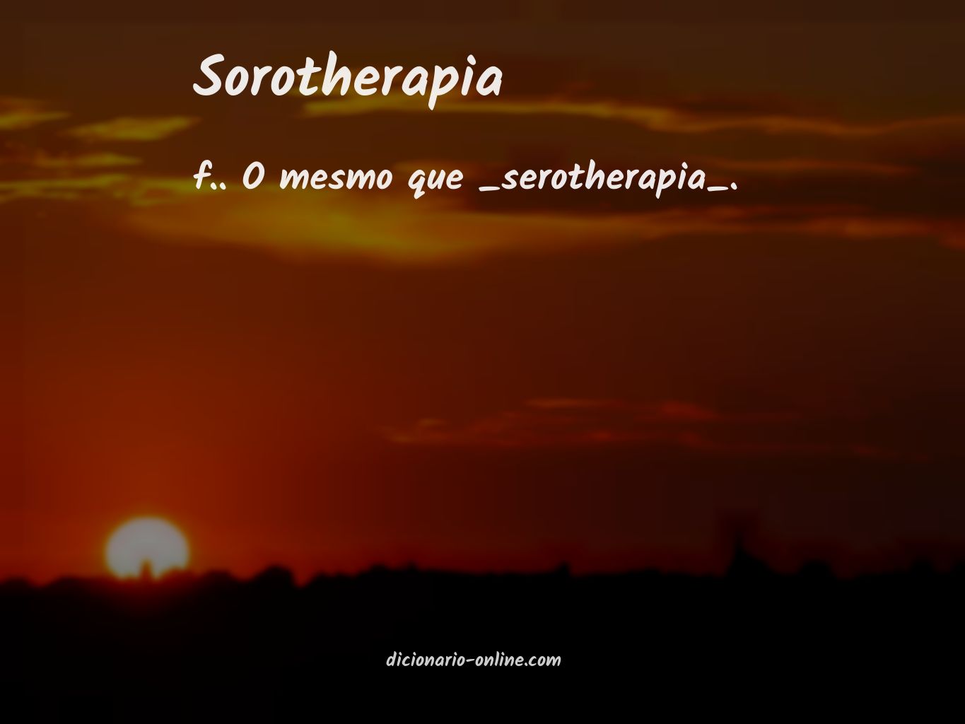 Significado de sorotherapia