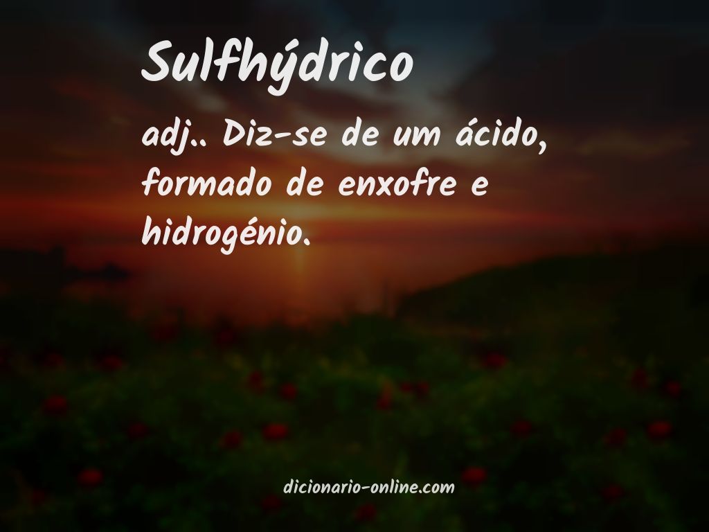 Significado de sulfhýdrico