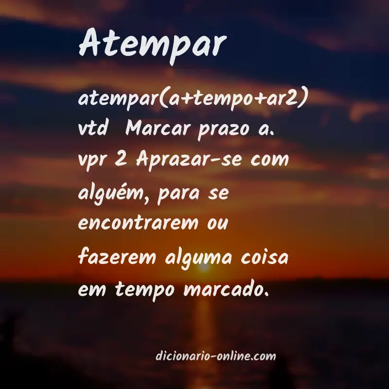 Significado de atempar