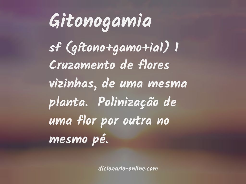 Significado de gitonogamia