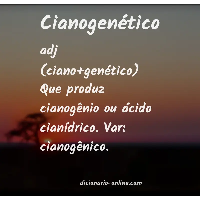 Significado de cianogenético
