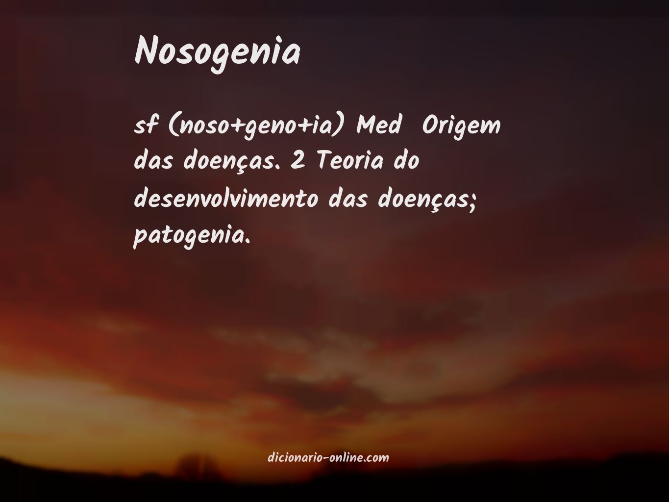 Significado de nosogenia