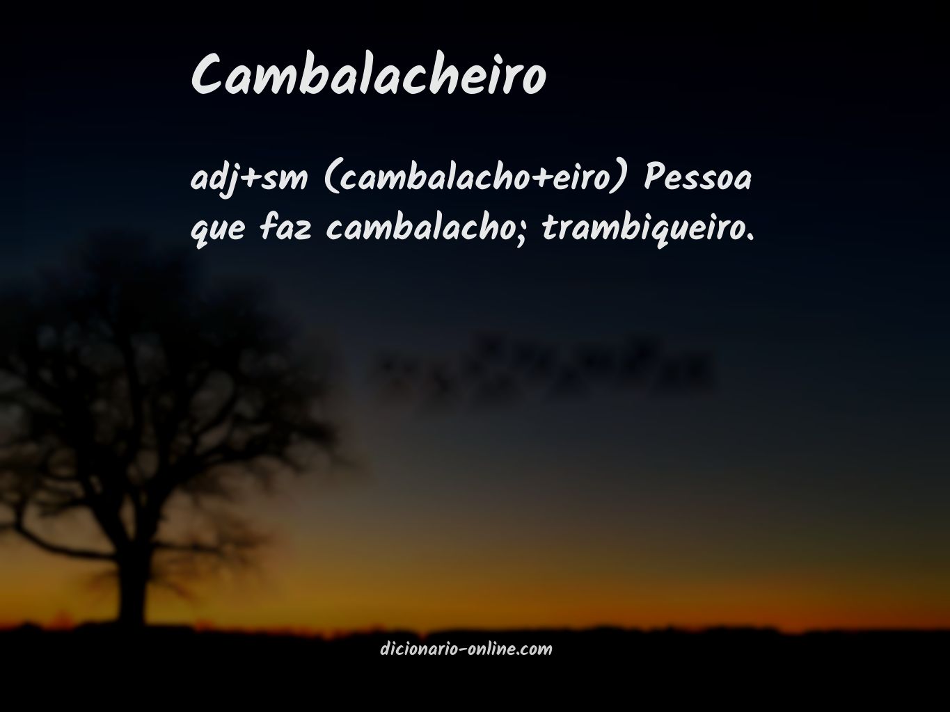 Significado de cambalacheiro