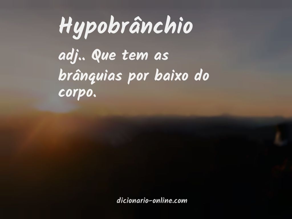 Significado de hypobrânchio