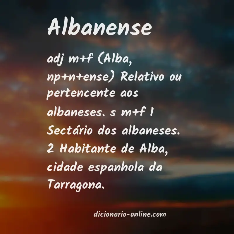 Significado de albanense